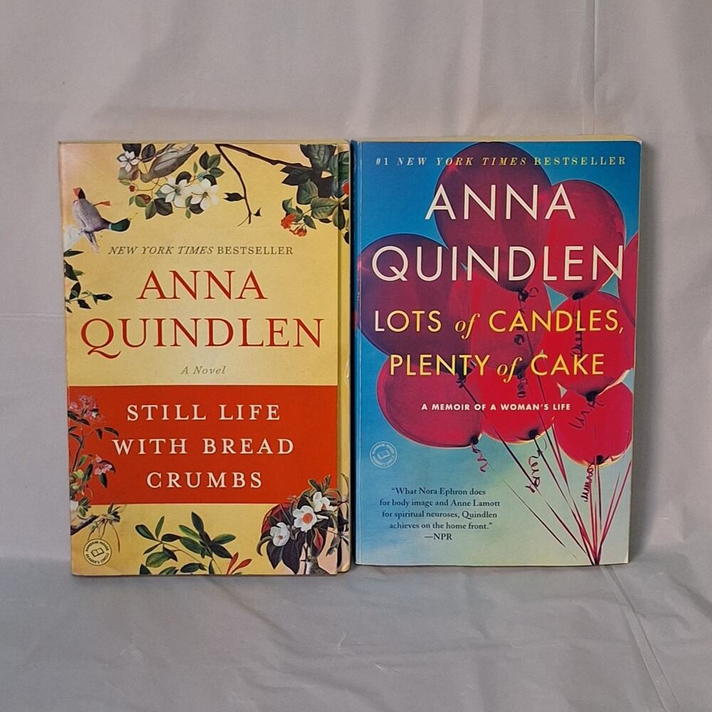 Anna Quindlen Book Lot of 2 - Still Life Bread Crumbs & Lots of Candles PB